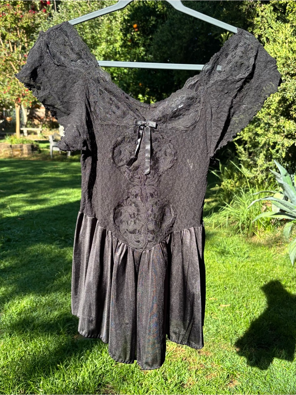Vintage babydoll black lace  MED